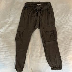 Ulla Johnson Rayon drop crotch pants. Army Green